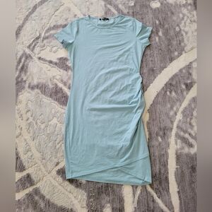 Simple Light Blue Short Sleeve Women’s Dress Size M